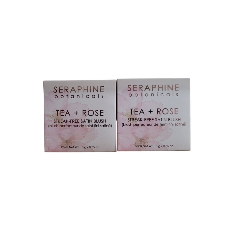 2x Seraphine Botanicals Tea + Rose Streak Free Satin Blush in Fresh Apricot
